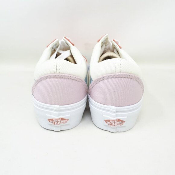 Vans Old Skool Platform Casual Shoe Sneaker Twill Pastel White Womens Size NEW - Picture 6 of 12